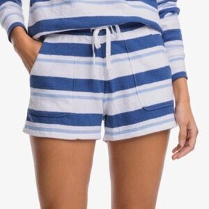 Southern Tide Nora beach day stripe lounge shorts blue white 27499